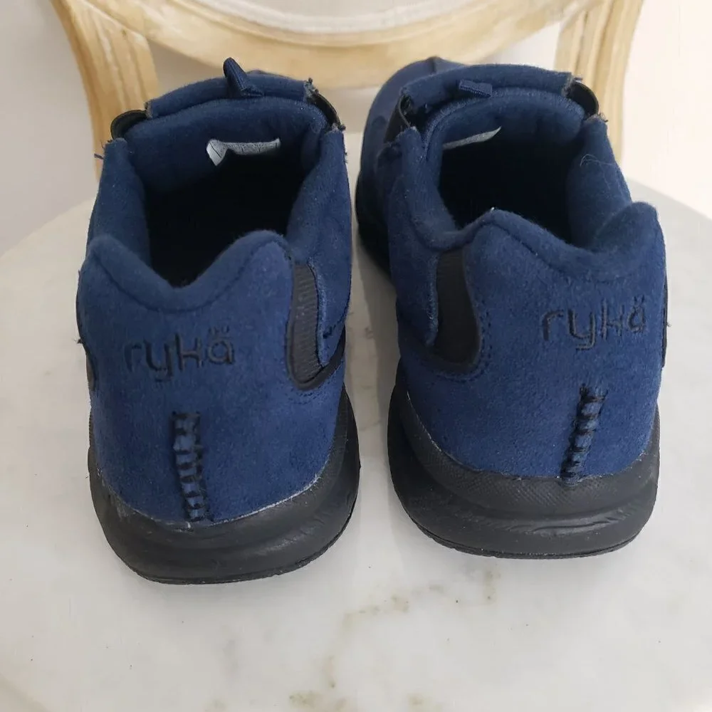 New RYKA Roamer 2 Blue Suede Walking Hiking Slipon Comfort Loafer Shoe Sz 8